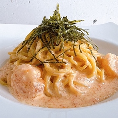 海老と明太子のクリームパスタ