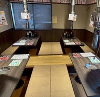 最大42名様まで可能な掘りごたつ式のお座敷完備