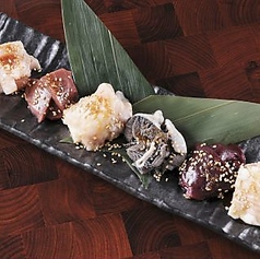 ホルモン　／　センマイ　／　レバー　／　テッチャン（大腸）　／　ハツ