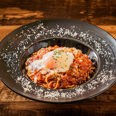 温玉ミートソースパスタ