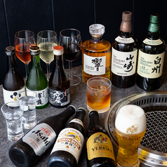 各種日本酒やウイスキーをご用意◎