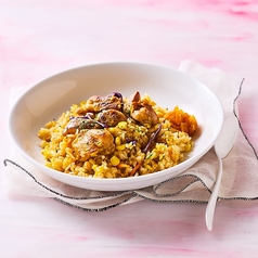 エビピラフ濃厚エビクリームソース添え/炭焼きチキンのガーリックバターピラフ