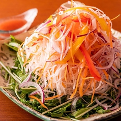 水菜と大根の彩サラダ(梅ドレ)