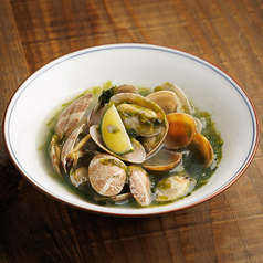 浅利と生海苔の吟醸酒蒸し