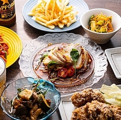 春巻きとよだれ鶏　酔いしば　谷町六丁目のコース写真