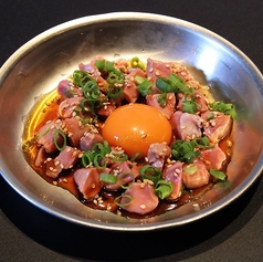 低温調理の砂肝ユッケ