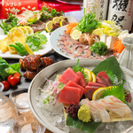 宴会にぴったりな飲み放題付コースは4320円～ご用意。まさに魚三昧！