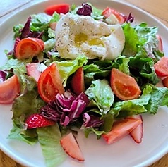 イタリア産ブラータチーズと季節のフルーツのサラダ