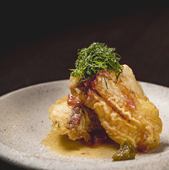 真鯛の天ぷら 酒盗バターソース