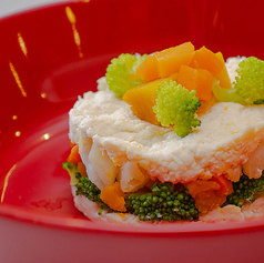 鶏ささみと彩り野菜のごはんケーキ