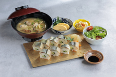 新定番このさば棒鮨と貝汁のご膳‐このしろ&焼き鯖/このしろ小袖鮨と貝汁のご膳/焼きさば棒鮨と貝汁のご膳