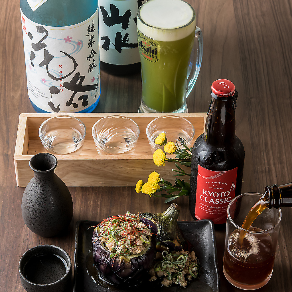 特製抹茶を使用した『抹茶ビール』や京都伏見の名水を使った『京都クラシック』などお酒は充実◎