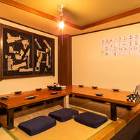 掘りごたつ座敷でゆったりお食事♪貸切も可能です!