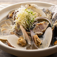 赤穂産牡蠣、あわびなどの貝料理が◎