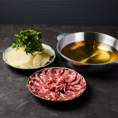 帯広産熟成メークインとラム肩ロースのしゃぶしゃぶ