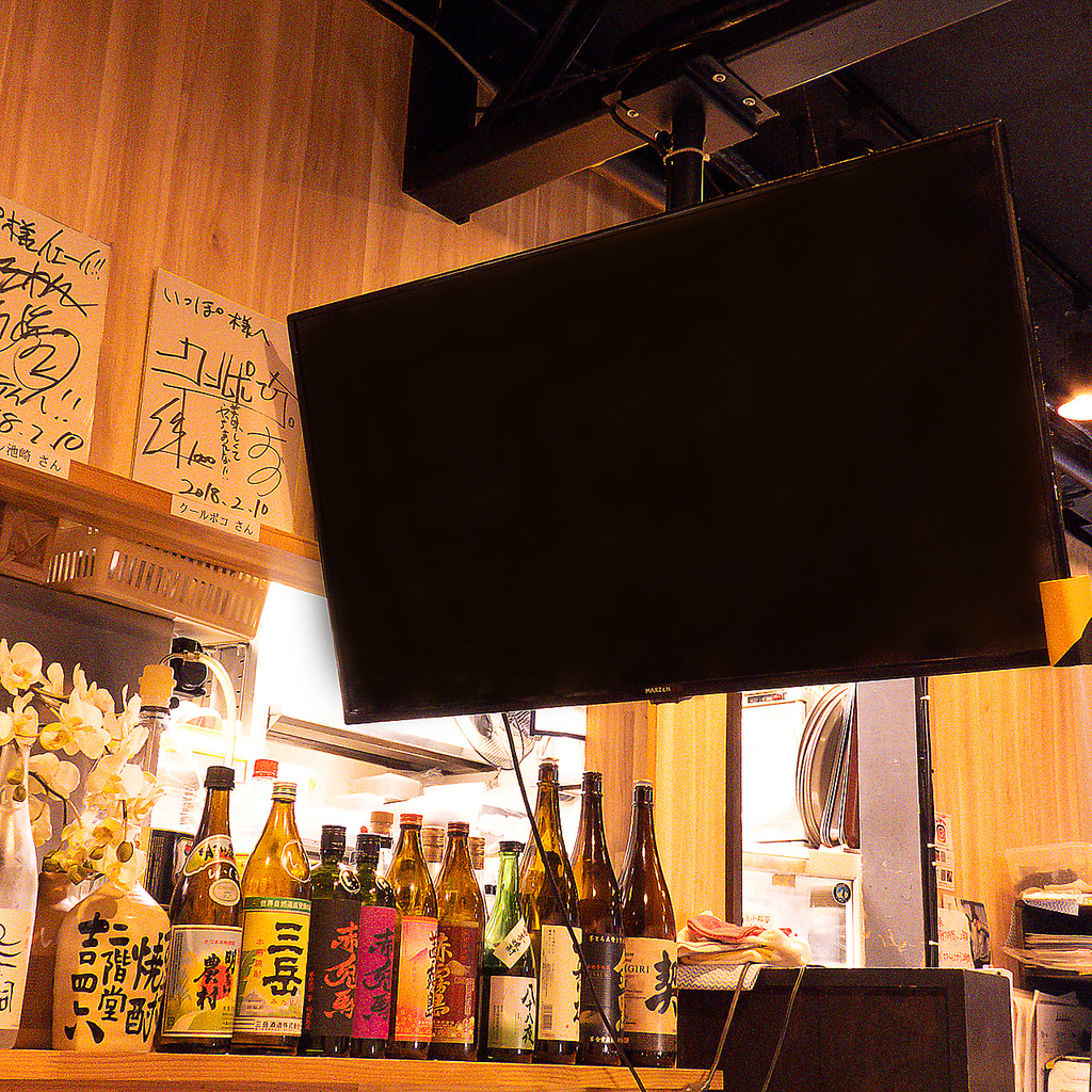 店内にはテレビも完備しております。お仲間とスポーツ観戦を楽しむことも◎ぜひお気軽にご相談下さい