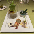 料理メニュー写真&nbsp;【前菜】野菜のパフェ/サーモンのタルタル/長イモのゼリー寄せ/島根県産ポークのパテ