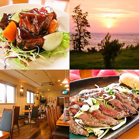 海を眺めながら、おいしい食事とステキなひとときを過ごせるカフェレストラン♪