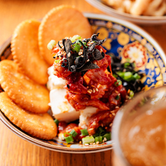 キクラゲとチャンジャクリームチーズ