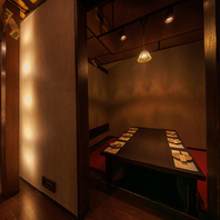 雰囲気自慢の和個室は２名様～ご案内致します。