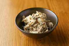 さばらっきょ/黒豆マスカルポーネ/甘エビ酒盗/博多の生明太子/トマト冷製お浸し 各