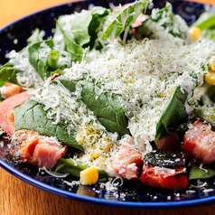 温玉の厚切りベーコンとほうれん草のサラダ