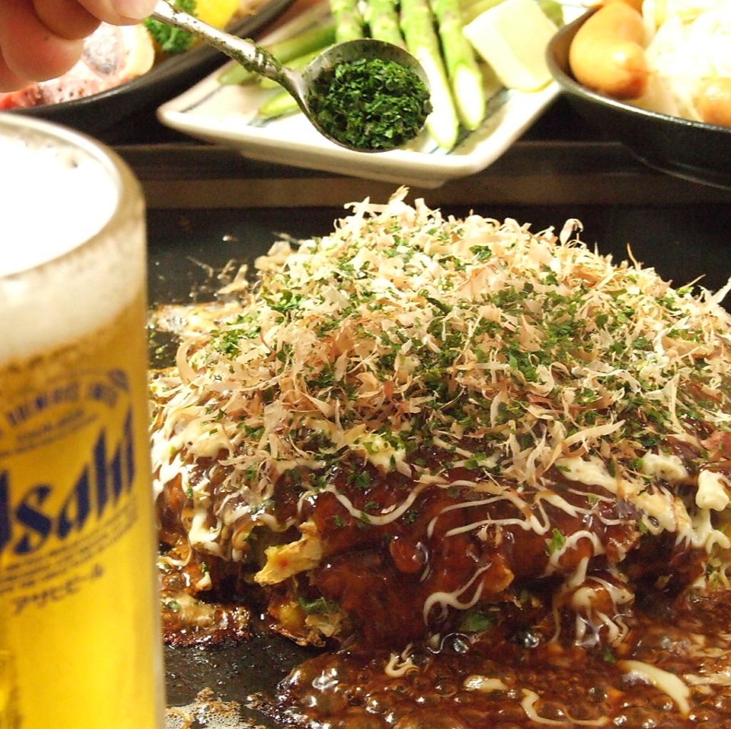 40種類以上から選べる♪お好み焼・もんじゃ・焼きそば食べ放題1980円～