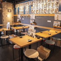 最大34名様まで対応。天ぷらとワインを楽しむ店内貸切