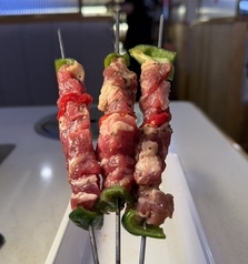 ピーマンとラム肉