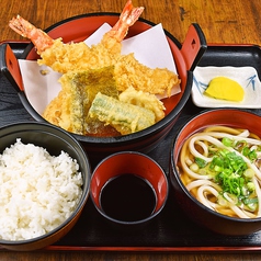 天ぷら定食(かけうどん/ざるうどん)