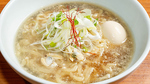ランチ限定の「貝だしラーメン」牛テールとあさりの風味がたまらないあっさりとした味わいの一品。