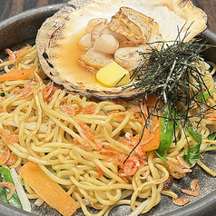 ホタテ小柱と桜エビの海鮮焼きそば