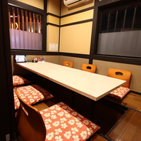 2～16名様までご利用できる半個室席ご用意しております