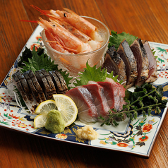 本日の鮮魚4種盛り合わせ