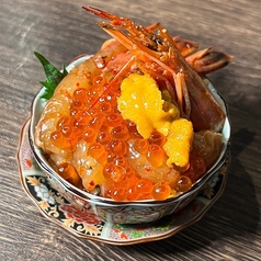 赤海老いくらウニ小鉢丼