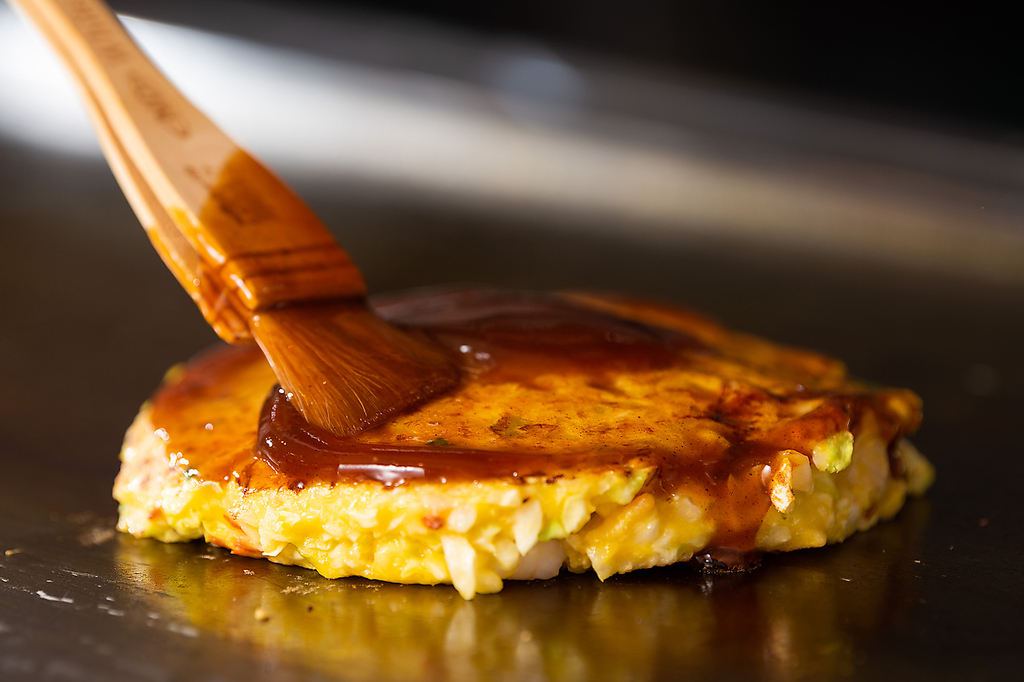 特製ソースのお好み焼き!!!!