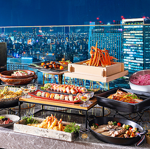 ホテル最上階の和食ビュッフェレストラン