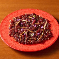 桜肉と山独活のなめろう