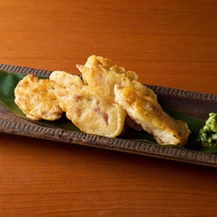 筍の肉巻きチヂミ　菜の花辛子醤