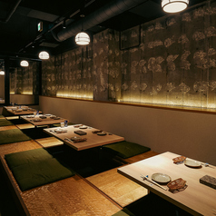 掘りごたつ。一列で最大20名様まで対応可。