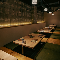 掘りごたつ。一列で最大20名様まで対応可。