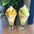 料理メニュー写真&nbsp;マンゴーとパイナップルのパフェ、メロンパフェ