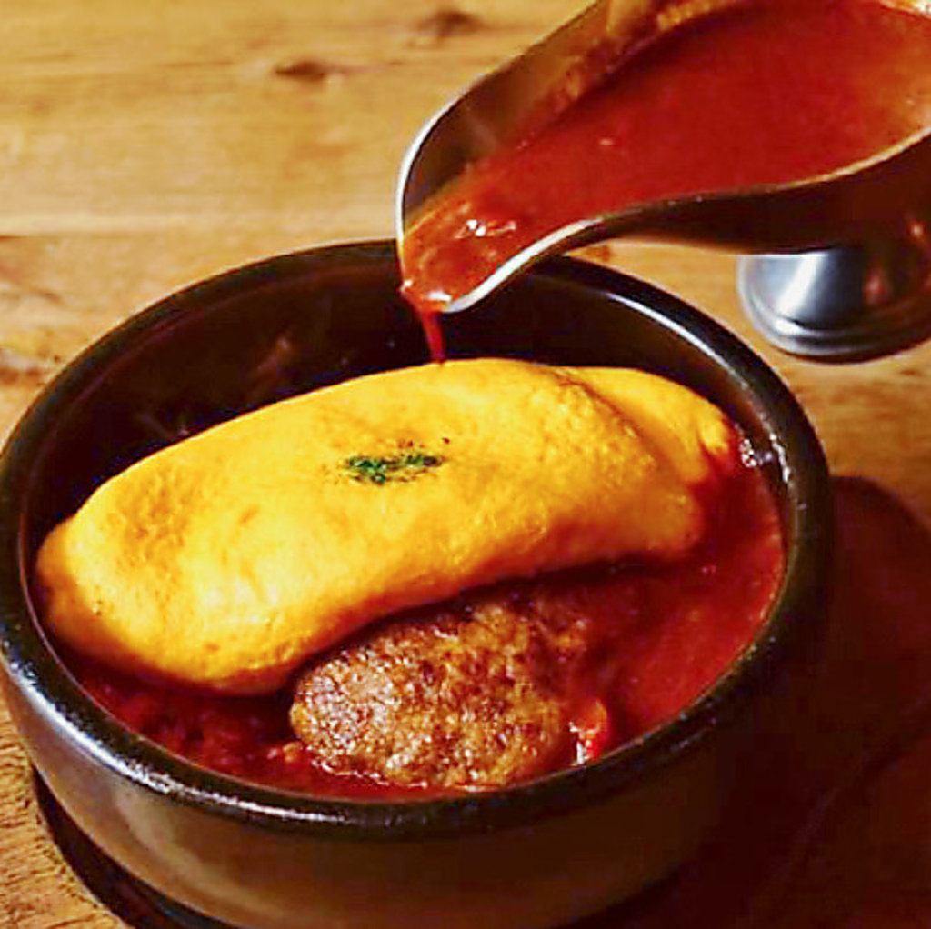 ★路のカフェ名物の黒毛和牛石焼きオムバーグ★一番人気！！