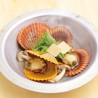 【お通し】ヒオウギ貝の柚子胡椒バター鍋