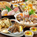 季節替りの旬の食材が味わえる飲み放題付コースをご用意しております。