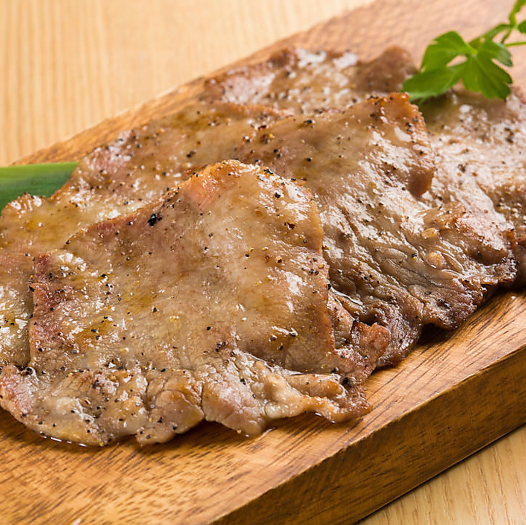 焼き物にはタン先は使わず、食味の良いたん元・たん中のみを使用♪