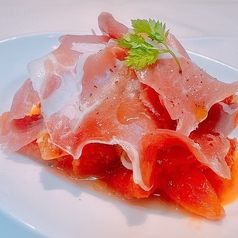 彩り野菜のカポナータ　生ハムのせ