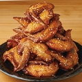 料理メニュー写真&nbsp;やみつき手羽先揚げ/甘だれ手羽先揚げ/やみつきバリ辛手羽先揚げ　各5本