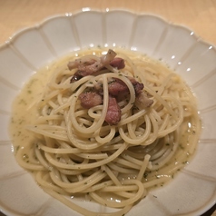 にんにくがっつり！自家製パンチェッタのペペロンチーノ