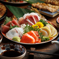鮮魚を彩り豊かに。鮮度際立つお刺身を盛り合わせで